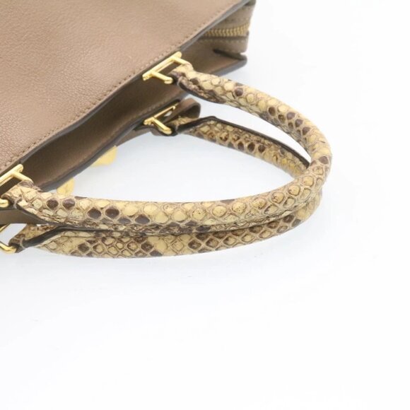 LOUIS VUITTON Very Zip Tote Hand Bag Leather Snake Skin N94301 LV Auth 24504A - Picture 9 of 16